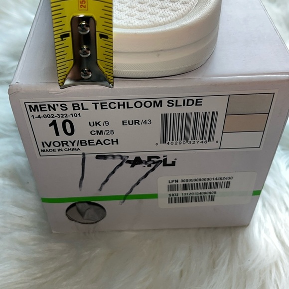 🆕 APL Men’s Big Logo Techloom Slide in Ivory/Beach Size 10 UNISEX - Picture 8 of 10